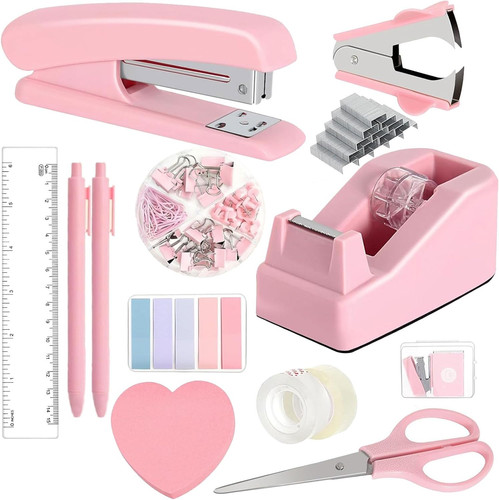 Office supplies set pink - set,, 14
