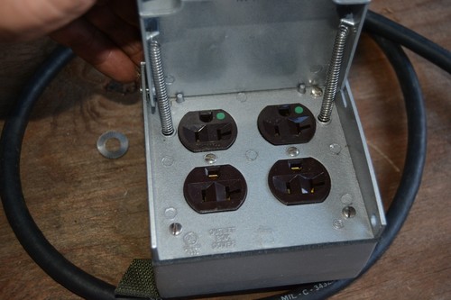 Quad box power cable outlet - box,