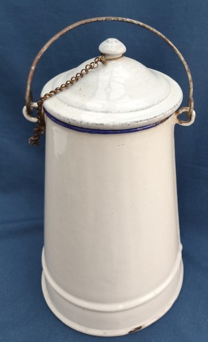 Vintage french white enamel - white,