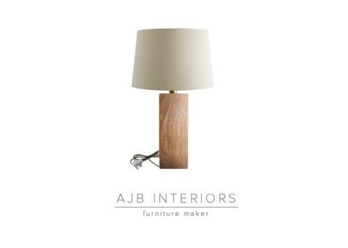 Chunky oak bedside side lamp - bedside,