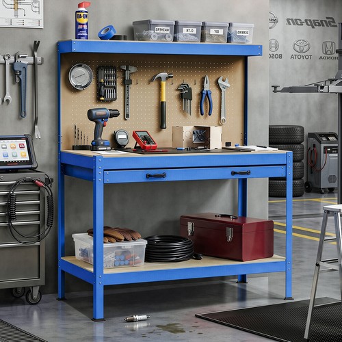 Large steel workbench garage - large,