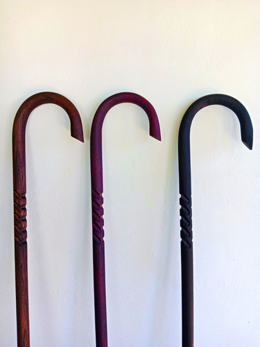 Lot handmade wood crook - of,
