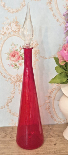 Large vintage red empoli glass - red,