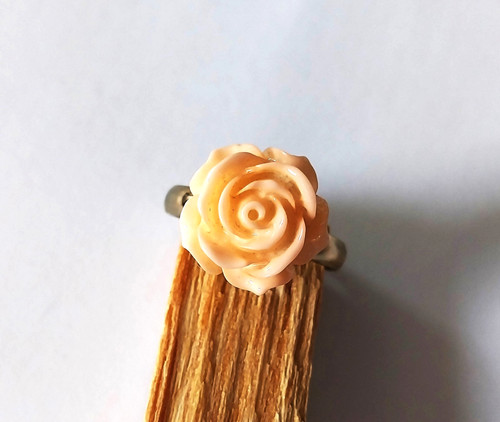 Rose shaped ring adjustable - rose-shaped,