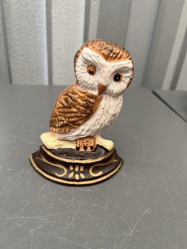 Vintage cast iron owl doorstop - iron,