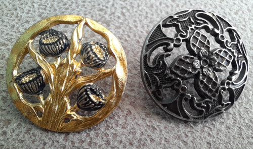 Lovely metal buttons - 2, gold