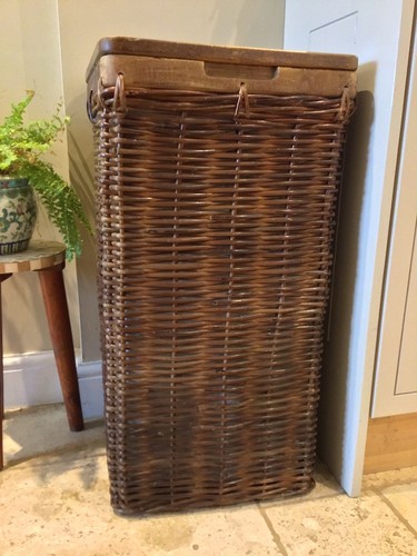 Large vintage laundry - vintage, lidded