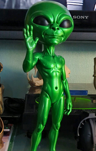 Green alien figurine figure - alien,