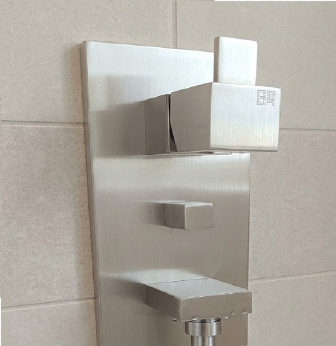 Brushed steel diverter - steel, shower