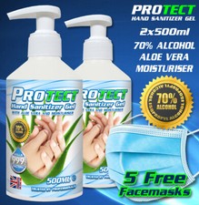 Hand sanitiser gel 2x500ml - hand,