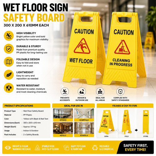 Wet floor safety sign folding - safety,