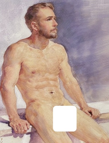 Original watercolor nude - watercolor,