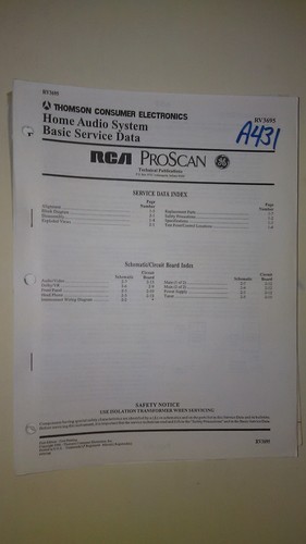 Rca rv3695 service manual - service,