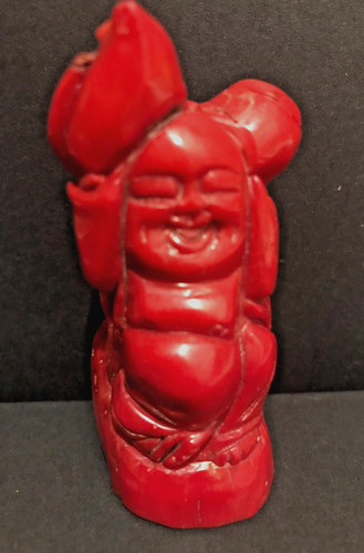 Vintage red oriental buddha - vintage,