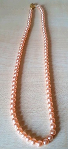 Rose pink faux pearl round - faux,
