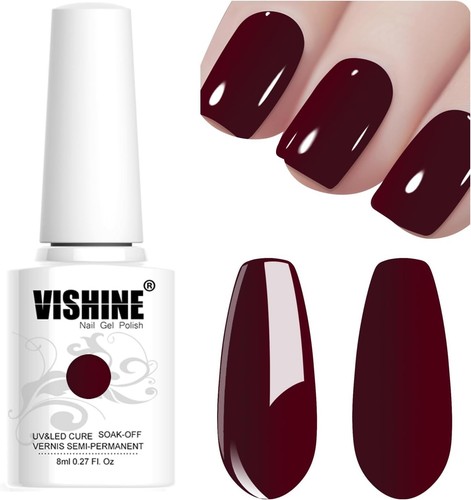 Vishine burgundy gel polish - burgundy,