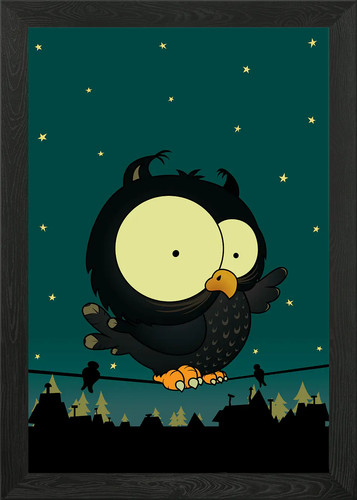 Little owl framed wall - owl,