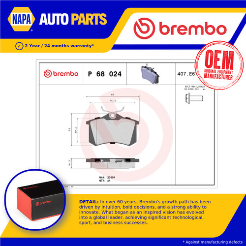 Brake pads set fits - brake,