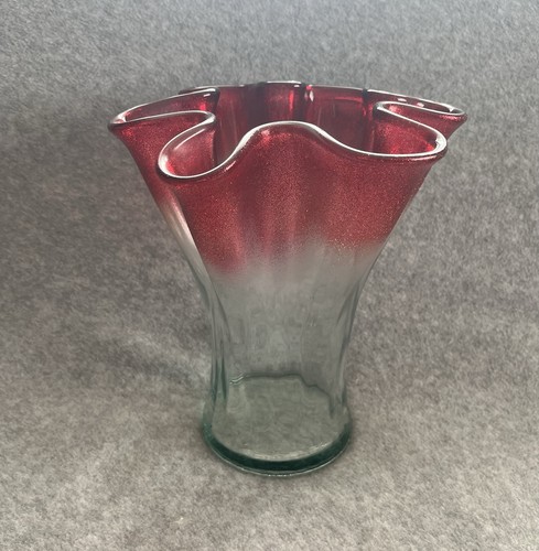 Large red glitter ruffled - red,