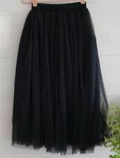 Women Girl 6 Layer Tutu Petticoat Long Skirt Rockabilly Tulle Goth Ballet Skirt