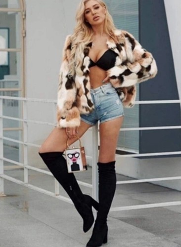 Women warm faux fur coat - women’s,