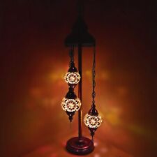 Turkish Moroccan Floor Lamp Light Glass Mosaic Eastern Bohemian Style +FREE BULB