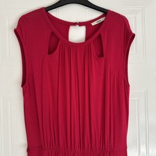 OASIS red Jersey Dress Feature Neckline Side Split Size M New No Tag