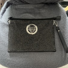 Penny Designer Inspired Lion Head Clutch / Bag - Black