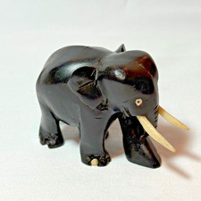 Vtg Carved Black Ebony Wood