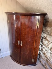 Antique Georgian Bow Fronted Corner Cabinet
