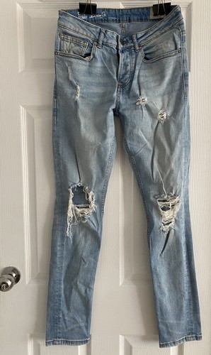 Mens skinny ripped - light, blue
