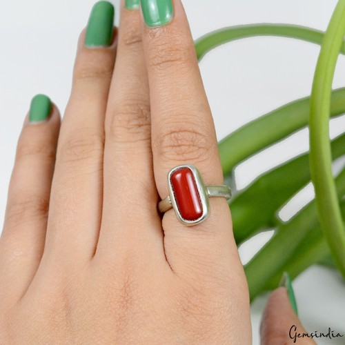 Red taiwan coral - 925, sterling