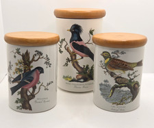 3 Portmeirion Storage Jars Birds of Britain E. Donovan 1978 Rare Vintage VGC