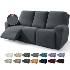 8-Piece Recliner Sofa Cover Stretch Jacquard Reclining Couch Cover for 3 Cush...