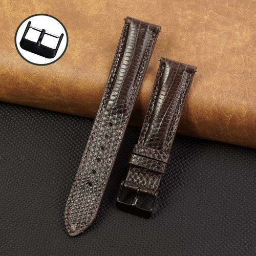 Brown lizard leather watch - leather,