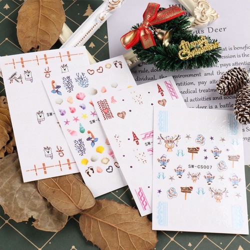 Christmas plaid nail sticker - christmas,