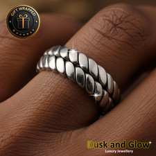 LUXURY SILVER CUBAN RING BAND