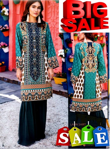 Unstitched lawn shirt - lawn,