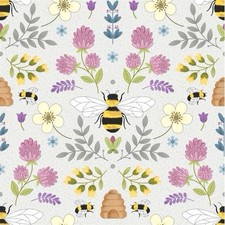 Fat Quarter Nutex Queen Bee Symmetrical Bees Hives Floral 100% Cotton Fabric
