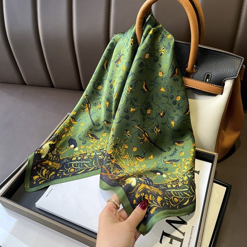 100 silk scarf women vintage - 100%,