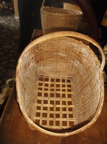 Vintage wicker shopping basket - wicker,