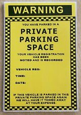 PRIVATE PARKING SPACE NO PARKING LAND WARNING NOTICE WATERPROOF  STICKER CAR