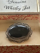 Genuine Whitby Jet Brooch in