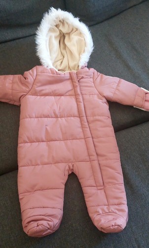 Girls pink quilted hooded - girls,