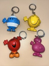 Mr Men 3D Key Chain Key Ring Bundle Mr Greedy Mr Bump Figure Toy 1990s Vintage