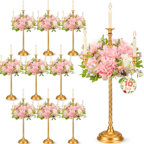 Pcs gold candelabra - 10,