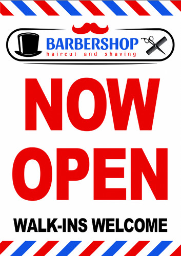 Barber shop open walk - shop, walk-ins