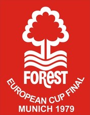 IRON ON / HEAT PRESS /  Logo / Nottingham Forest / EUROPEAN CUP FINAL 1979 BADGE
