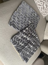 Pair of Grey Velvet Swirly Pattern Cushion Covers 45CM x 45CM