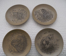 4 x POOLE POTTERY 5" STONEWARE DISHES DEPICTING CATS